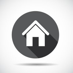 Home Flat Icon with long Shadow Vector Illustration