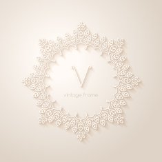 Geometric frame in trendy mono line style