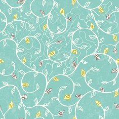 Seamless floral print with stylized leaves