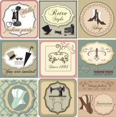 Vintage labels set N5