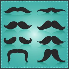 Creative Moustache Vector Design Elements Minimal Isolated Movember Illustration