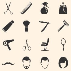 Vector Set of Barber Shop Icons N20