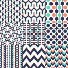 seamless retro geometric pattern set N5