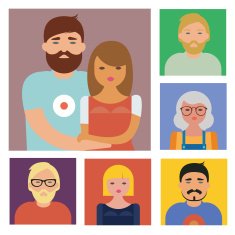 Characters illustrations set