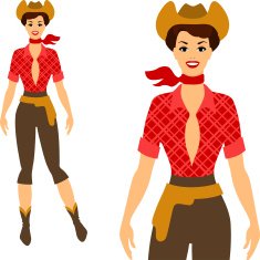 Beautiful pin up cowgirl 1950s style