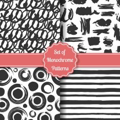 Set of four watercolor stylish patterns