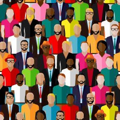 seamless pattern with a large group of guys and men N2