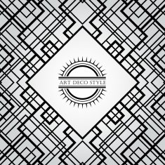 Art Deco vintage decorative frame Retro card design vector template N3