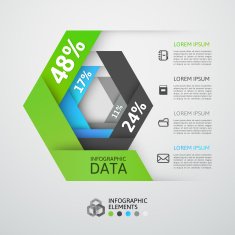 Modern business step origami style options banner N27
