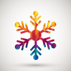 snowflake symbol with colorful diamond