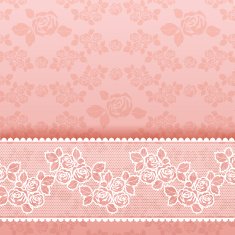 Roses on background Square lace pink