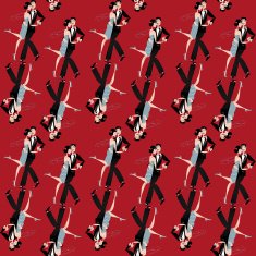 Dancing couple Art deco Retro tango Seamless background pattern