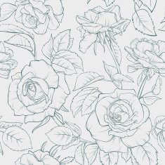 Rose vector seamless pattern N4