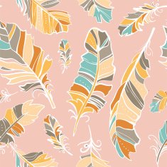 seamless pattern of colored feathers N5