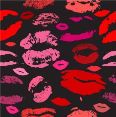 Lips print pattern vector illustration