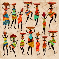Silhouettes of beautiful African women N2