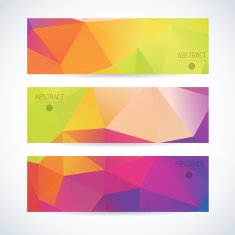 Abstract vector mosaic banners N119