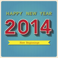Happy new year retro poster N4