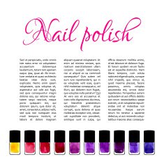 Background with watercolor painted nail polishes N2