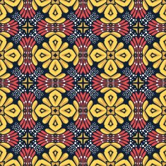 Seamless circle vintage flower pattern N37