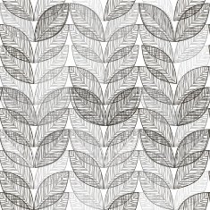 Monochrome seamless pattern of abstract leaves N5