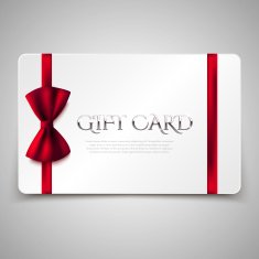 Gift card with red bow