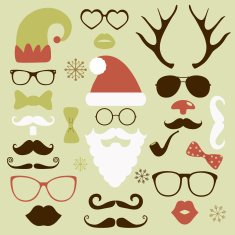 Christmas fashion silhouette set hipster style