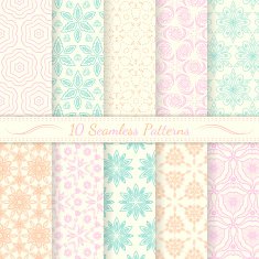 Set of ten seamless retro patterns N7