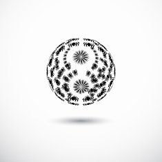 abstract black 3D ball pattern for design