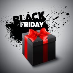 Black Friday gift box Vector illustration
