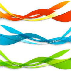 Set of abstract color wavy lines N2