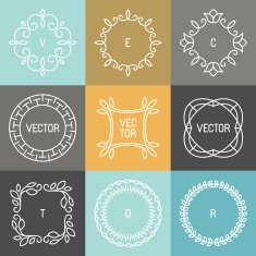 Vector set of trendy logo design elements