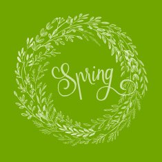 Hand drawn spring wreath Vector illustration