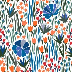 Vector seamless pattern with flower N2