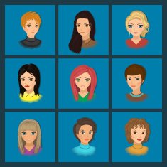 Cute girls with different hairstyles