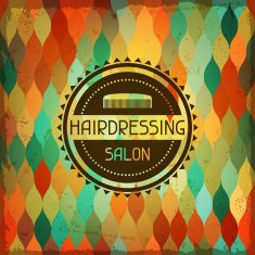 Hairdressing background in retro style
