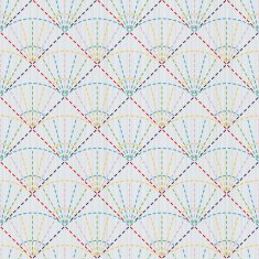 Traditional Japanese Embroidery Ornament Sashiko with colorfulul funs Seamless vector