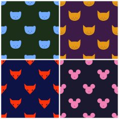 Cute animals vector patterns N2