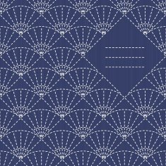 Text frame Traditional Japanese Embroidery Ornament with fans