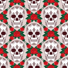 vector pattern with skulls N23