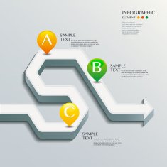 3d arrow modern vector chart infographic elements