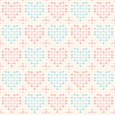 Seamless pattern with pink and blue hearts N2