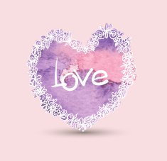 Heart from paper Valentines day card vector N2