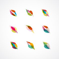 set of abstract colorful fashion icon for design N2