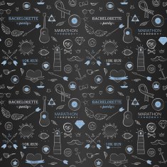 Doodle seamless hipster pattern over black N2