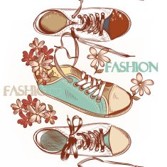 Fashion seamless pattern hand drawn sport boots