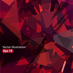 Red abstract background with triangles