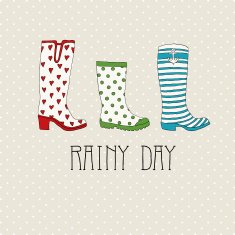 Colored rubber boots vector set