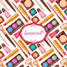 colorful background with cosmetics - 3