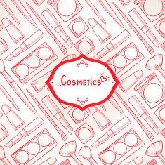 colorful background with cosmetics - 2